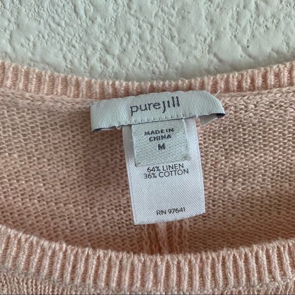 J. Jill Pure Jill Pink Oversized Linen Cotton Top Pink Medium - Picture 2 of 6